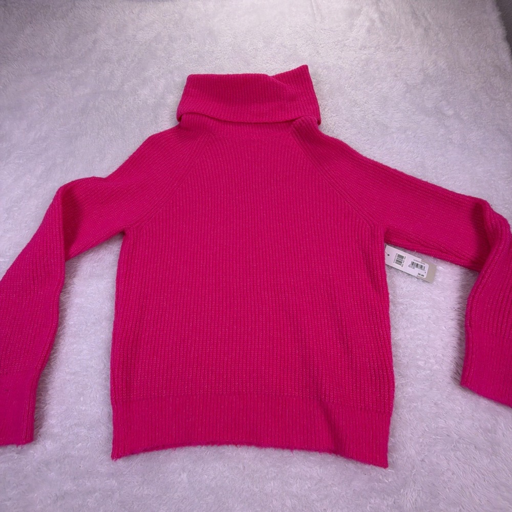 NWT B.P. Nordstrom Womens S‎ Hot Pink Turtleneck Sweater - Picture 2 of 9